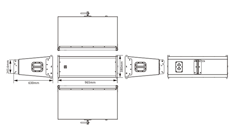 三單元雙8英寸兩分頻倒相式線(xiàn)性專(zhuān)業(yè)音箱尺寸圖